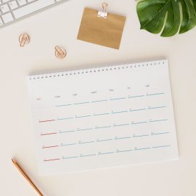 flat-lay-desk-calendar-with-monstera-leaf-pencil-box